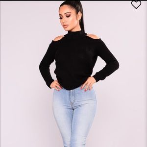 Black fashion nova neck sweater